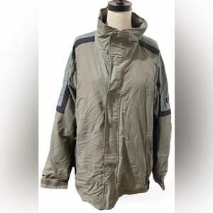 Pacific Trail Black Dot Navy Green Heavy Duty Coat Velcro & Zipper Men's Size M